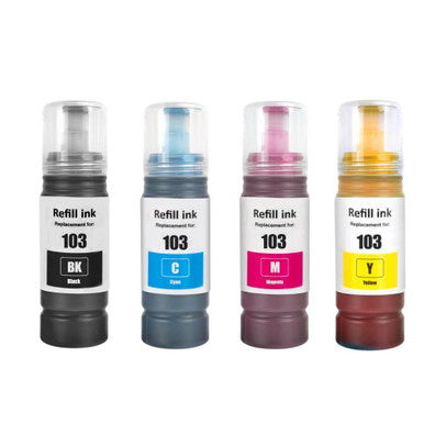Compatible Epson 103BK & C/M/Y Ecotank Ink Bottles FULL SET