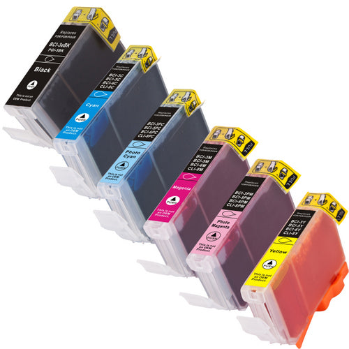 Compatible Canon BCI-3e Black & BCI-6 Colours FULL SET OF 6 image 0