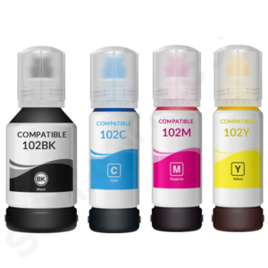 Compatible Epson 102 Ecotank Ink Bottles Black & Colours FULL SET image 0