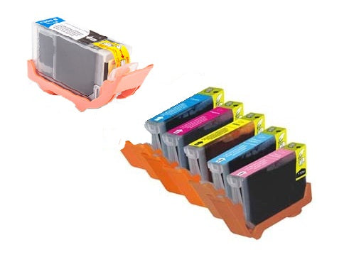 Compatible Canon PGI-5BK Black & CLI-8C/M/Y/PC/PM Colours FULL SET OF 6 image 0